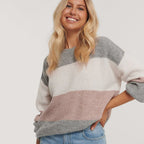 Women's Cozy Knit Pullover with Modern Pattern