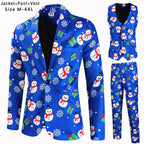 Women's Festive Suit Set with Luxurious Christmas Pattern