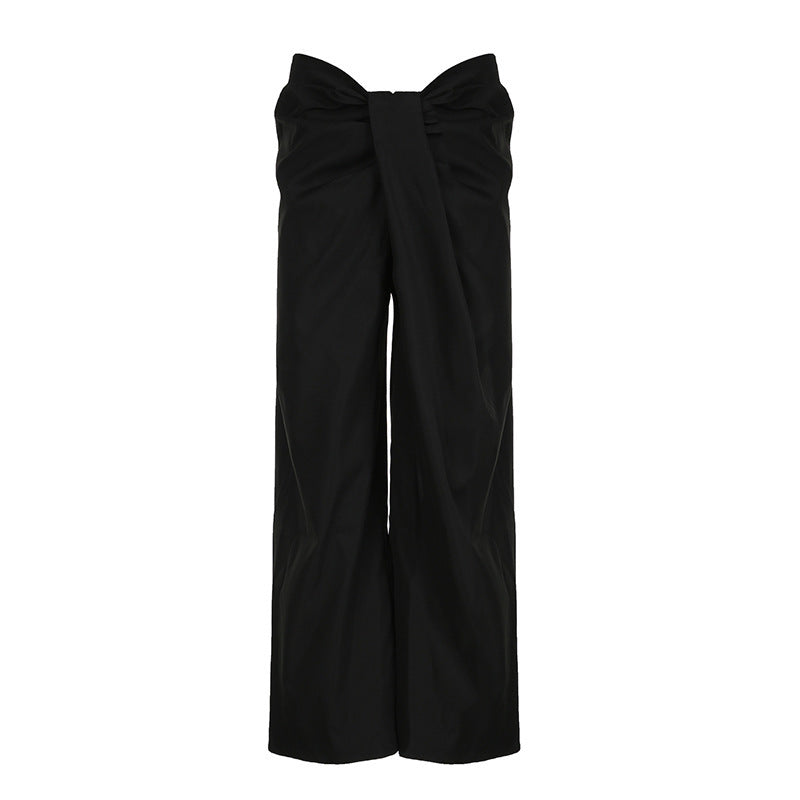 Women's Elegant Palazzo Trousers with Refined Draping
