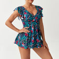 Women's Swimsuit with Ruffle Design and Floral Pattern