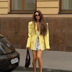 Elegant Women's Oversized Blazer with Deep Lapel