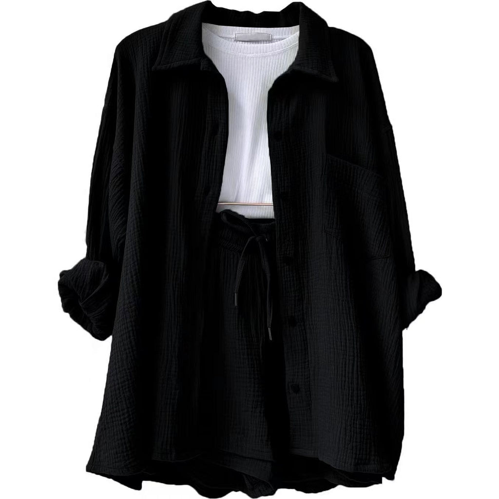 Women's Casual Short Oversized Shirt with Pockets