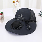 Ventilated outdoor sun hat with solar fan
