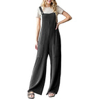 Women's Casual Corduroy Overalls with Pockets and Wide Legs