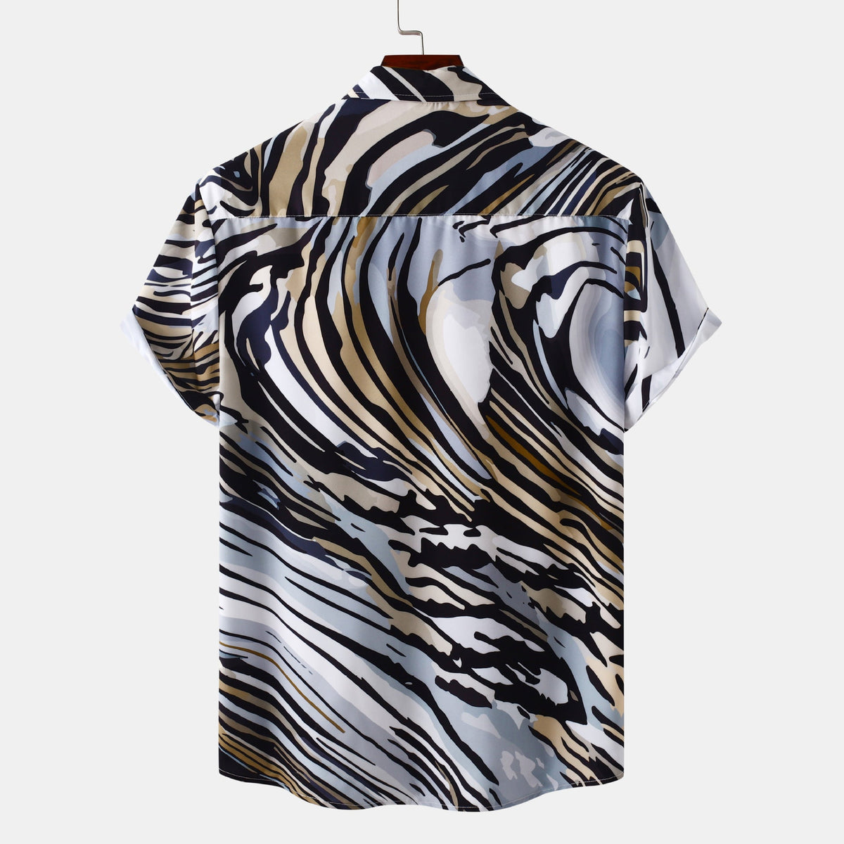Women's Short-Sleeve Shirt with Modern Abstract Design