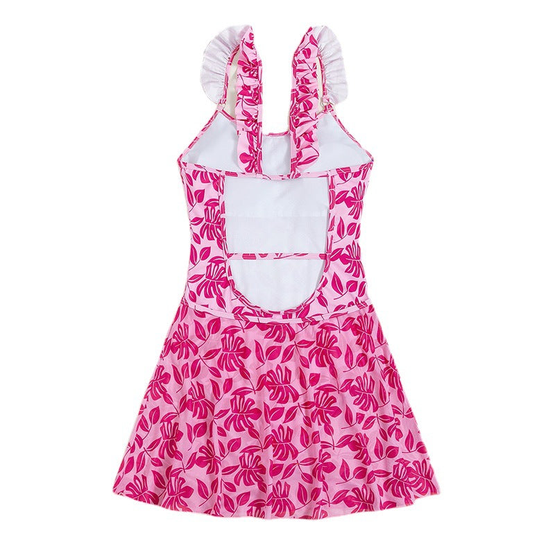 Women's Swim Dress with Floral Pattern