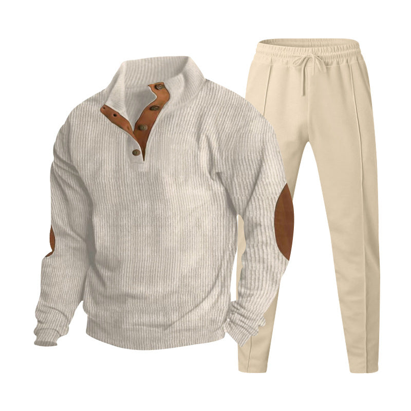 Men's Ribbed Henley Leisure Suit