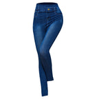 High-Waisted Denim-Look Leggings