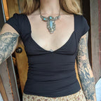 Women's Figure-Skimming Short-Sleeve V-Neck T-Shirt