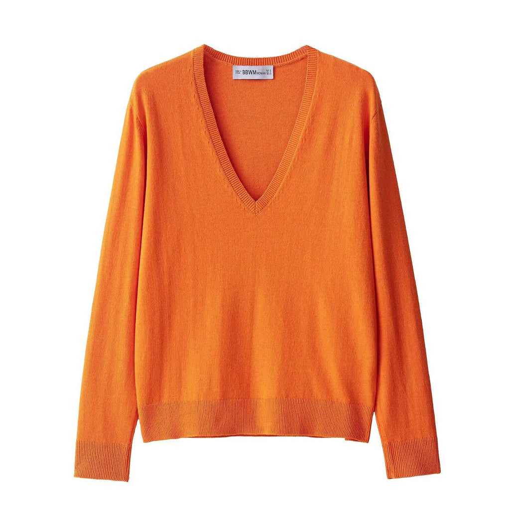 Women's Elegant V-Neck Knit Sweater