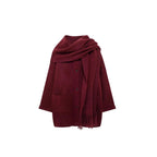 Women's Elegant Oversized Warm Wool Jacket with Pockets