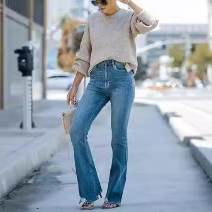 Women's High-Waisted Flared Jeans
