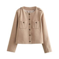 Elegant Short Jacket with Decorative Button Details