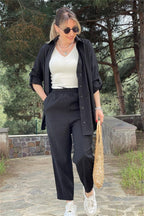 Women's Loose Shirt with Stand-up Collar
