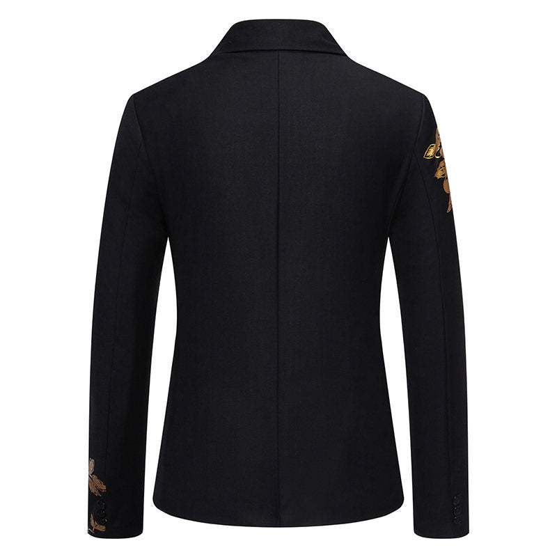 Women's Elegant Blazer with Floral Design and Silky Finish