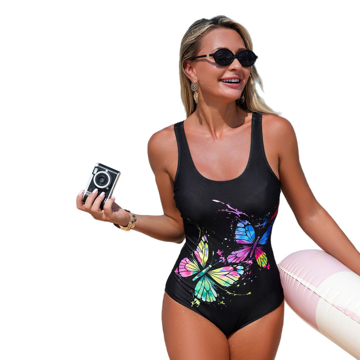 Women's Swimsuit with Colorful Butterfly Print