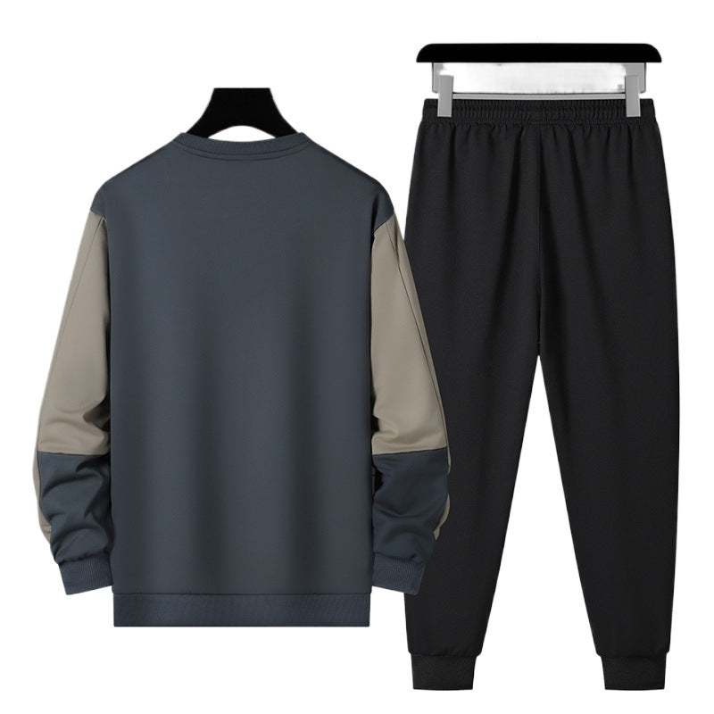 Men's Sporty Tracksuit Set with Contrast Sleeves