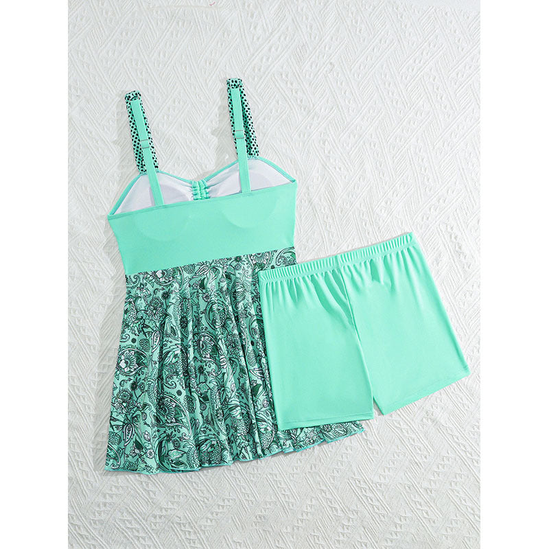 Women's Swimsuit with Playful Skirt and Adjustable Straps