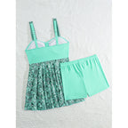 Women's Swimsuit with Playful Skirt and Adjustable Straps