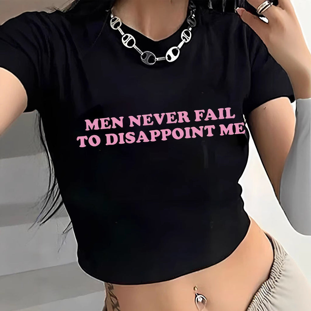 Women's Crop Shirt with Bold Typography Design