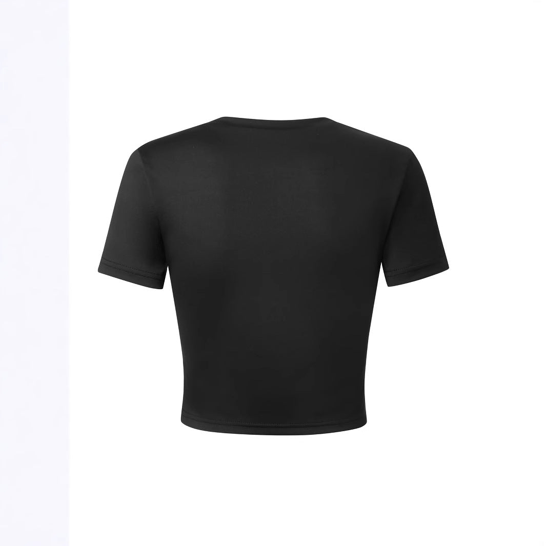 Women's Crop T-Shirt with Creative Text Design