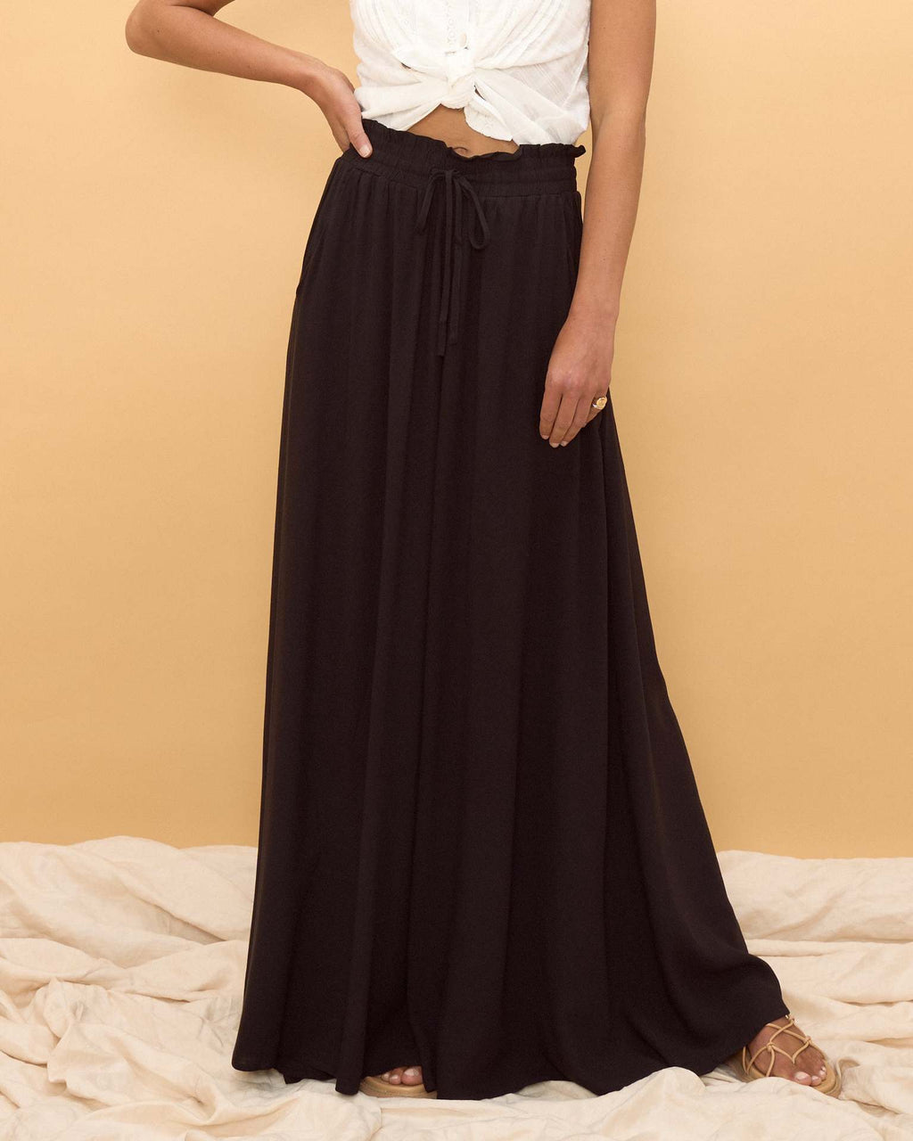 Women's Maxi Skirt with Colorful Geometric Pattern and Elastic Waistband