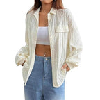 Casual Jacquard Pattern Blouse