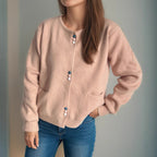 Women's Cardigan with Decorative Buttons and Pockets