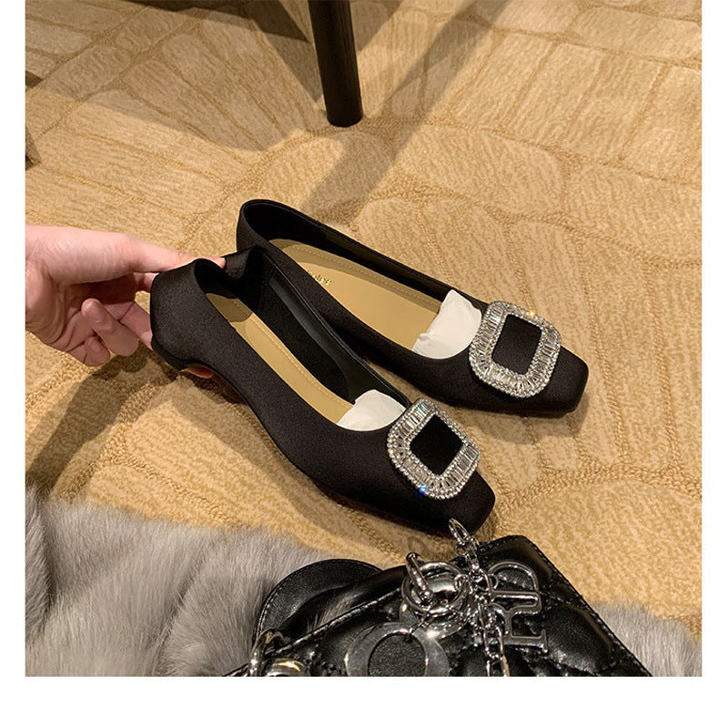 Women's Ballet Flats with Elegant Buckle