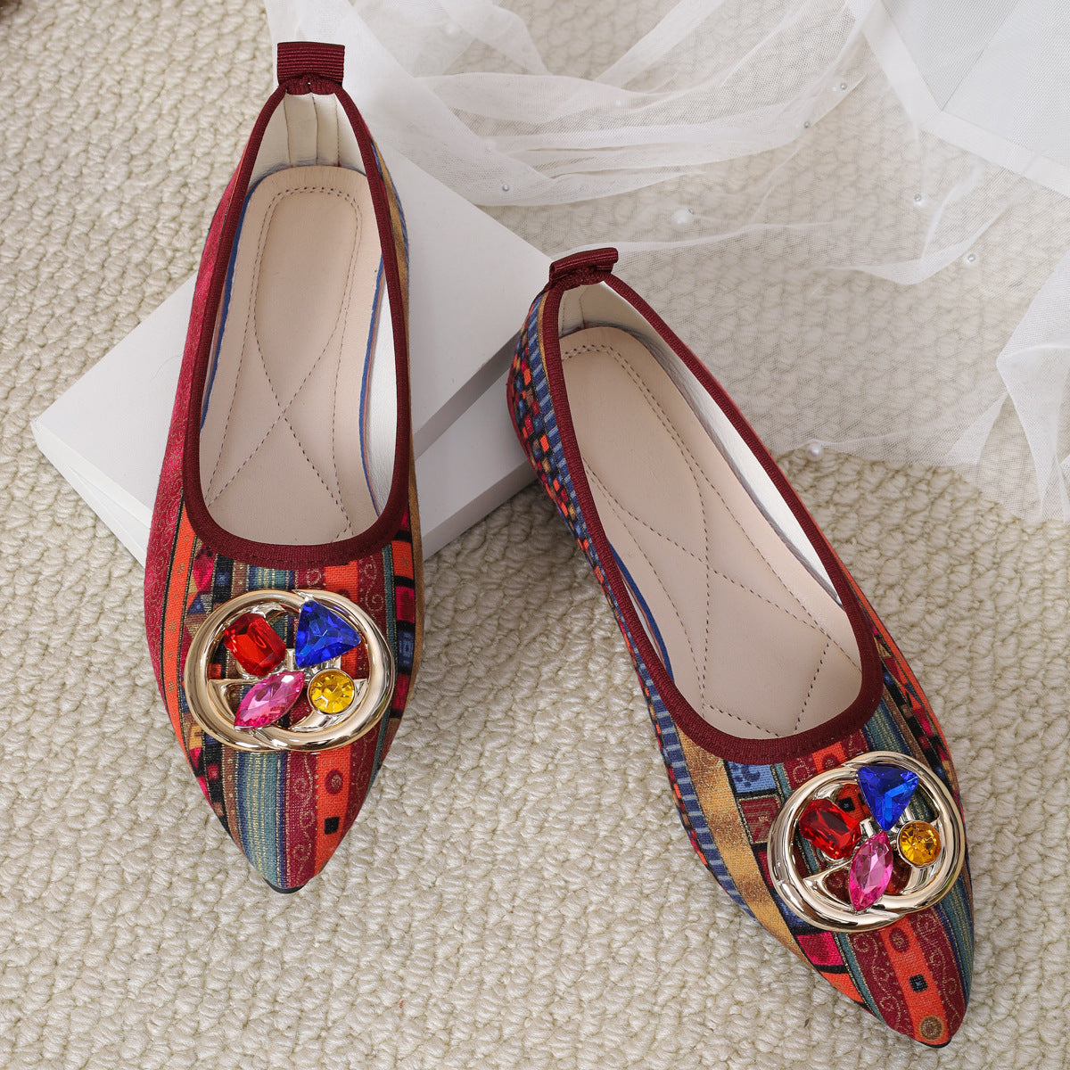 Women's Crystal Embellished Ballet Flats