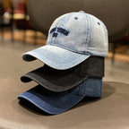 Men's Distressed Denim Style Baseball Cap