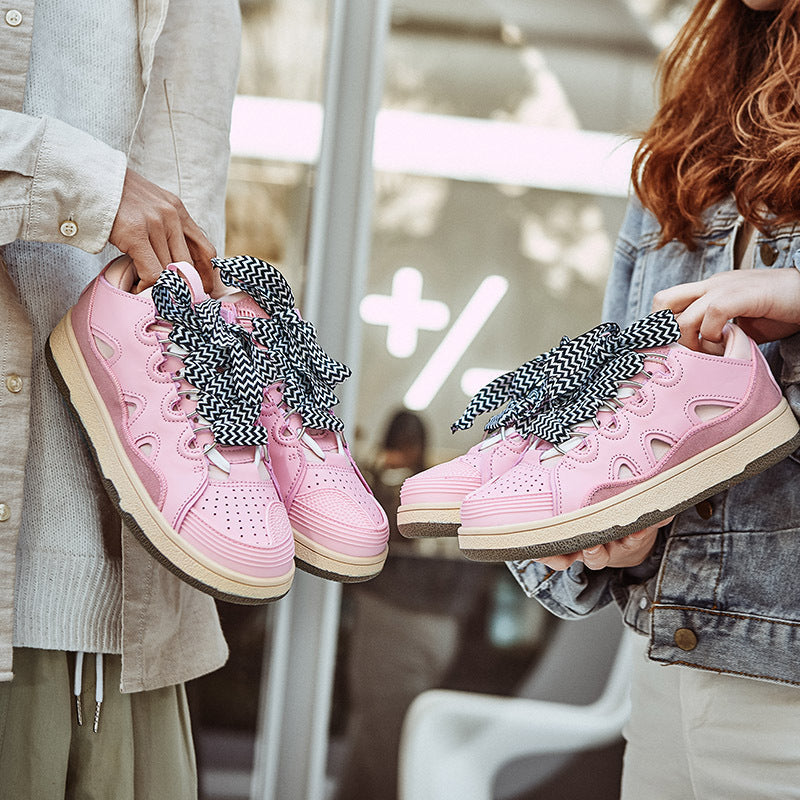 Women's Breathable Casual Sneakers with Elastic Lacing System