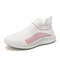Women's Breathable Slip-On Sneakers with Elastic Ribbed Design