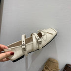 Women's Ballerina Flats with Decorative Strap