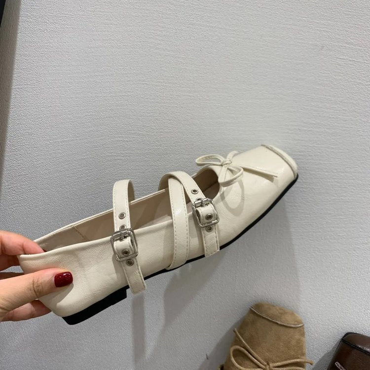 Women's Ballerina Flats with Decorative Strap