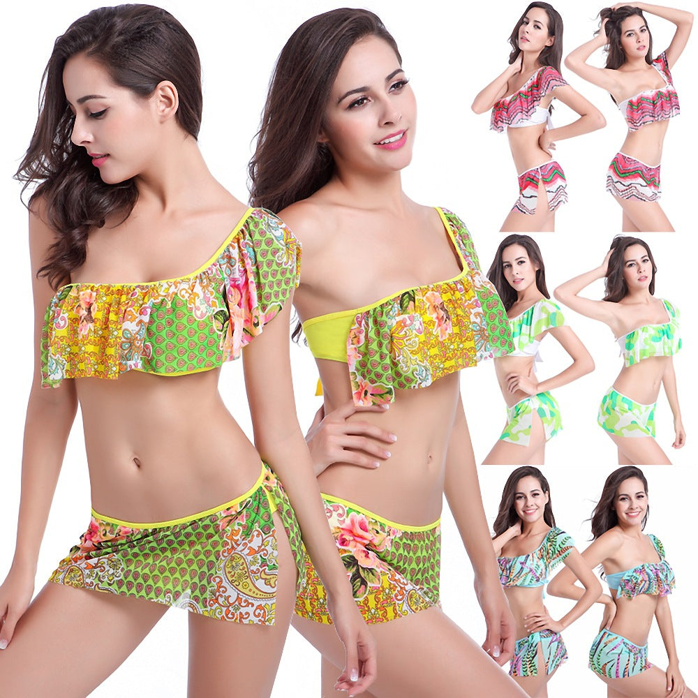 Women's Swim Set with Voluminous Ruffles