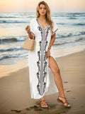 Women's Elegant Beach Cover-Up with Delicate Embroidery