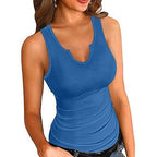 Women's Sleeveless V-Neck Top with Form-Fitting Cut