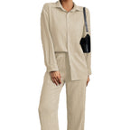 Women's Comfortable Two-Piece Set in Breathable Texture