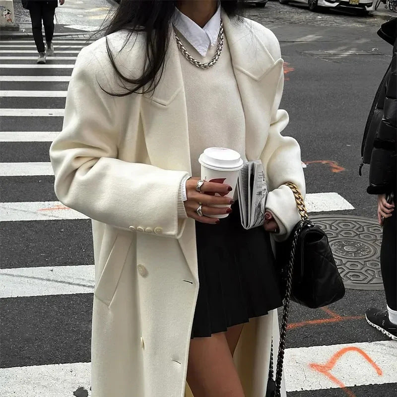 Women's Elegant Flowy Wide-Leg Pants and Blazer Set