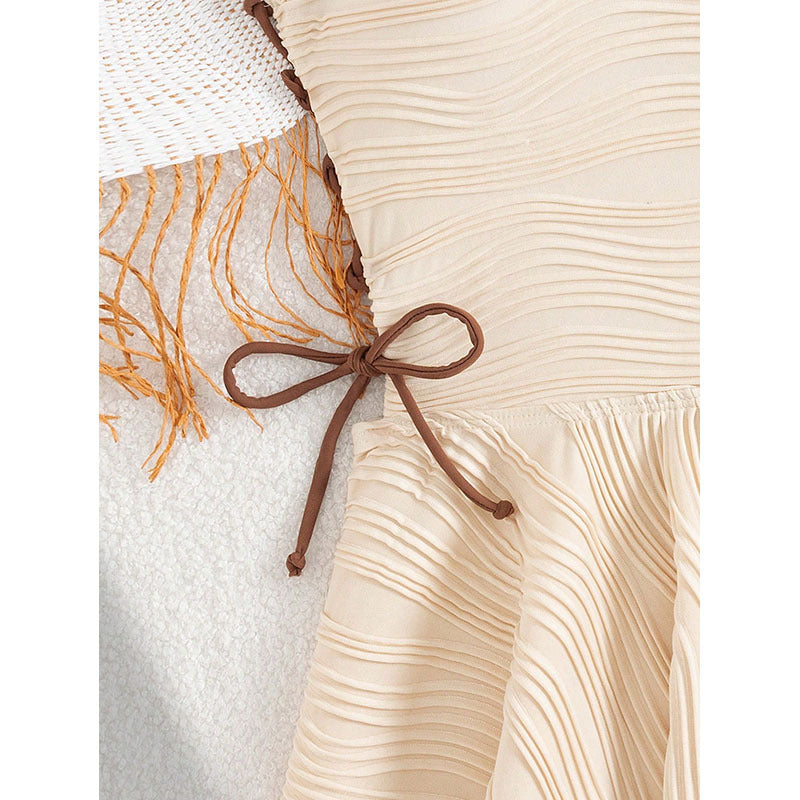 Women's Swimsuit with Flared Skirt and Adjustable Tie System