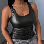 Women's Shiny Bodysuit with Form-Fitting Cut
