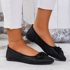 Women's Floral Ballet Flats with Bow