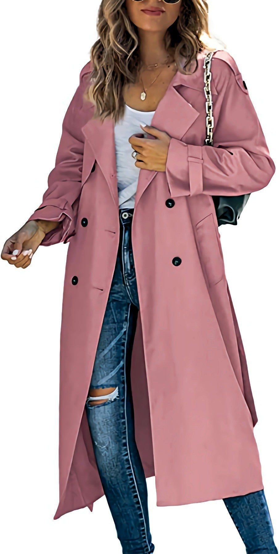 Elegant Oversized Trench Coat with Waist Belt