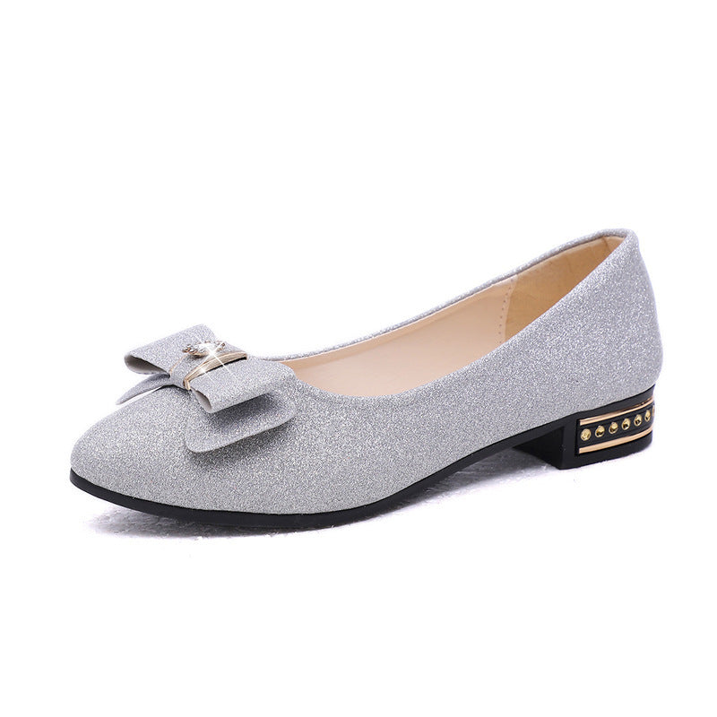 Women's Ballet Flats with Elegant Bow Detail and Fashionable Heel