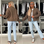 Elegant Quilted Jacket with Voluminous Sleeves