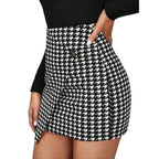 Women's Asymmetrical Button-Detail Mini Skirt