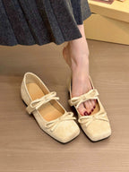 Women's Ballet Flats with Elegant Bow Detail and Comfortable Footbed