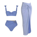 Women's Swimsuit with Draping and Gold Accents