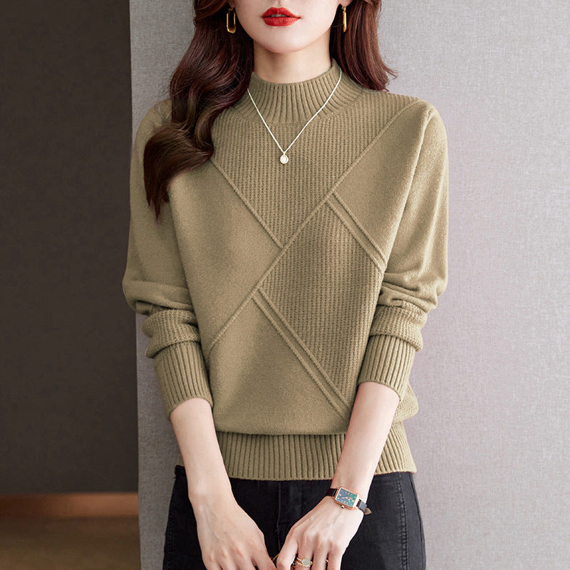 Elegant Ribbed Knit Sweater